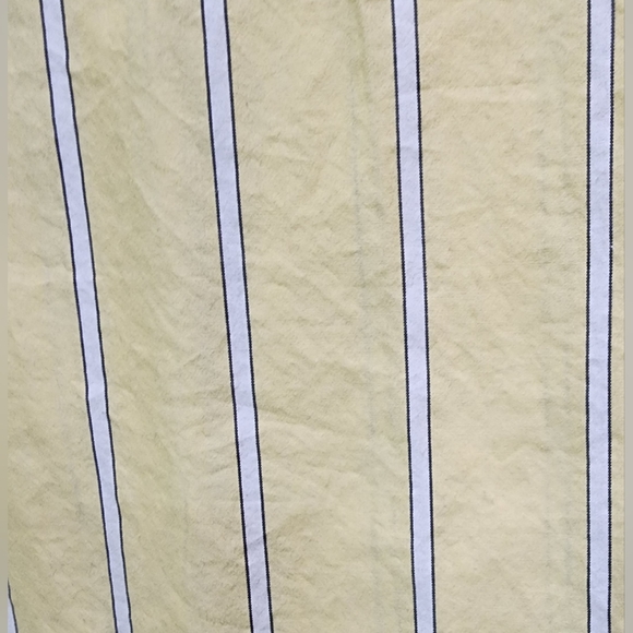 Eddie Bauer Yellow and White and Black Striped Button-up Top Women's Size S/P - Picture 4 of 4